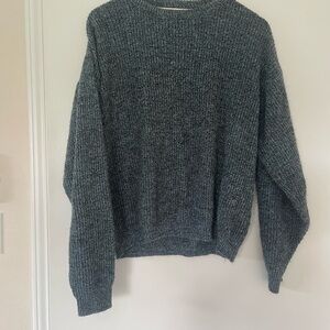 Cozy Vintage Heathered Blue Crewneck Sweater